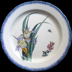 Assiette Iris bleu