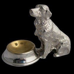 Salière chien assis métal argenté