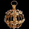 Boule de noël dorée avec perles D 11,5 cm