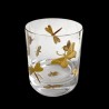 Double old fashionned engraved crystal bugs gold painted
