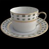 Tea cup and saucer Royal Limoges La Bocca green Collection