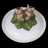 Majolica owls covered soup plate