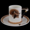 Fox painted in relief, cup & saucer Royal Doulton