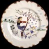 Dessert plate "Le Parisien" 19th century Creil Plums