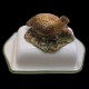 Butter dish with partridge red on the top