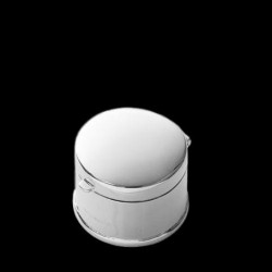 Boîte à pilules ronde bombée D 2,5 cm argent