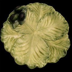 Small cabbage majolica plate olives