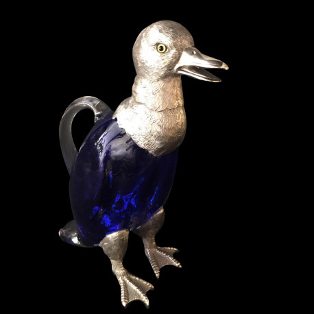 Carafe à décanter tête de canard en métal argenté - Au Bain Marie