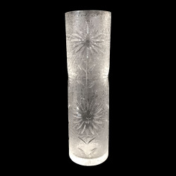 Vase haut gravé de fleurs en cristal Saint Louis