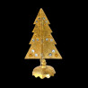 Grand sapin de Noël pierres argent et or
