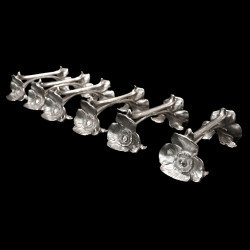 6 knife-rests poppy flowers in silver-plated by Gallia