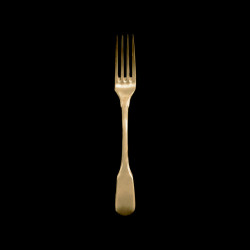 Serving fork in golden stone washed steel