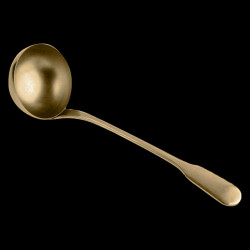 Large Ladle in golden stone washed steel