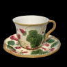 Tasse à thé et sous tasse faïence ivoire et fruits rouges "George Sand" 