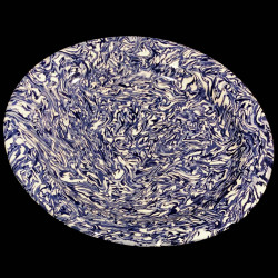 Assiette de table ronde terre mêlée collection Bleu forme disque