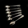 6 silver plated mocha spoons 20th century