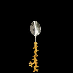 Coral spoon gilt with fine gold pewter