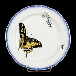 Bracquemond Papillon & Campanule jaune assiette D 24,5 cm