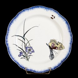 Bracquemond Cornflower & Butterfly plate D 24,5 cm