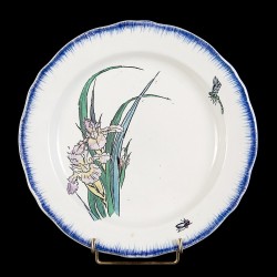 Bracquemond Pink Iris & Dragonfly plate D 24,5 cm