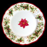 Majolica Christmas Poinsettia dessert plate Red nose