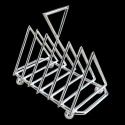 Porte toast métal argenté style Dresser triangle