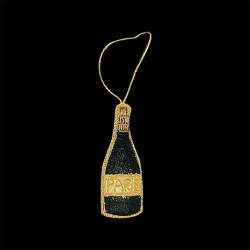 Embroidered velvet Champagne Bottle to suspend