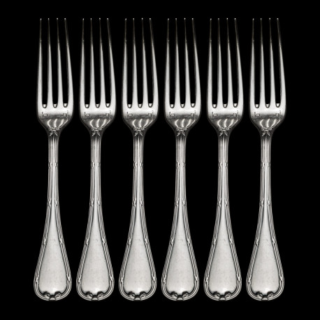 Set of 6 vintage Christofle Rubans table fork