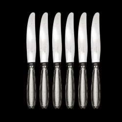 Set of 6 vintage Christofle Rubans entremets knifes