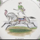 12 Assiettes chevaux Creil et Montereau XIXe siècle