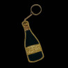 Porte-clés avec une bouteille de champagne brodée