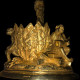C. Fratin Centre de table bronze doré avec des singes