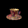 Tulip-shaped coffee cup and saucer Old Paris