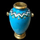 Vase en porcelaine bleu style Christopher Dresser
