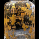 Service verre émaillé or oiseaux et fleurs 6 verres 1 carafe Toy Leveillé 1900