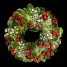 Natural wreath red berries glass clusters 
